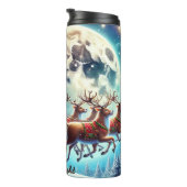 Santas Leuchten über Winterstädten Thermosbecher (Nach rechts gedreht)