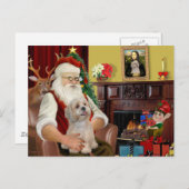 Santa's Lhasa Apso (R2) Feiertagspostkarte (Vorne/Hinten)