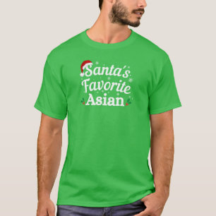 Santas Lieblings-Asiatisch Weißer Text Asien Weihn T-Shirt