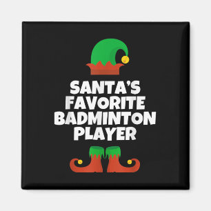 Santas Lieblings-Badmintonspieler Weihnachtsmütze Magnet