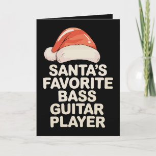 Santas Lieblings-Bassgitarrist Weihnachten Xmas Karte