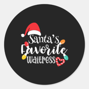 Santas Lieblings Bedienung Weihnachtsbeleuchtung S Runder Aufkleber