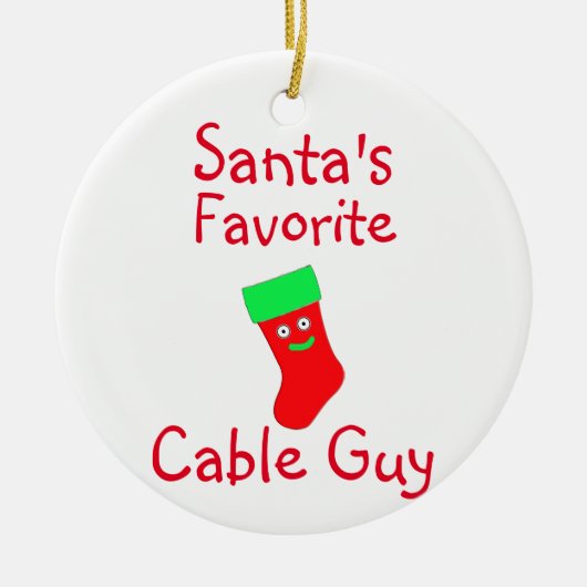 Santa's Lieblings Cable Typ Keramik Ornament (Vorne)
