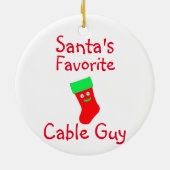 Santa's Lieblings Cable Typ Keramik Ornament (Hinten)