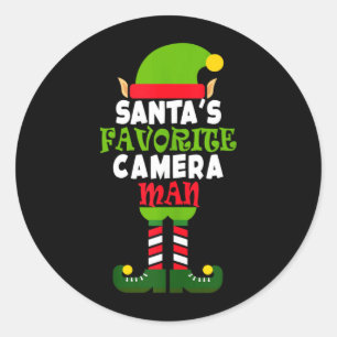 Santas Lieblings-Camvibes-Mann Lustiges Weihnachte Runder Aufkleber