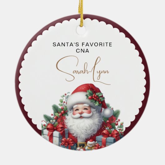 Santa's Lieblings-CNA Keramik Ornament (Hinten)