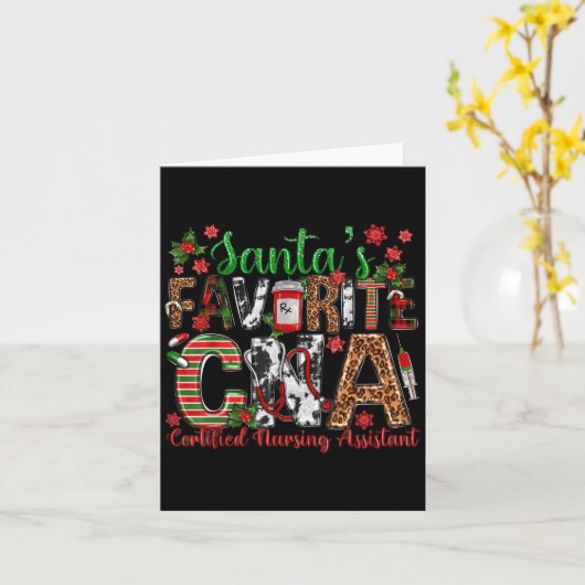 Santas Lieblings-Cna Zertifizierte Pflegepraktikan Karte (Gelbe Blume)