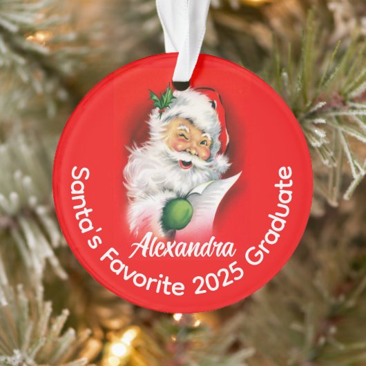 Santa's Lieblings Custom Personalisiert 2024 Gradu Ornament (Baum)