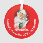 Santa's Lieblings Custom Personalisiert 2024 Gradu Ornament (Rückseite)