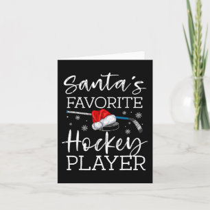 Santas Lieblings-Eishockeyspieler Lustiger Pyjama  Karte