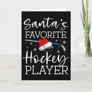 Santas Lieblings-Eishockeyspieler Lustiges Weihnac Karte