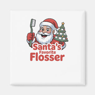 Santa's Lieblings-Flosser Weihnachten Dental Zahna Magnet