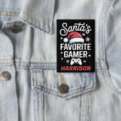 Santas Lieblings-Gamer-Personalisierte Gaming-Weih Button (Insitu)