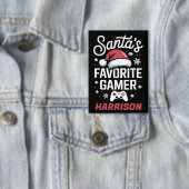 Santas Lieblings-Gamer-Personalisiertes Gaming-Wei Button (Insitu)