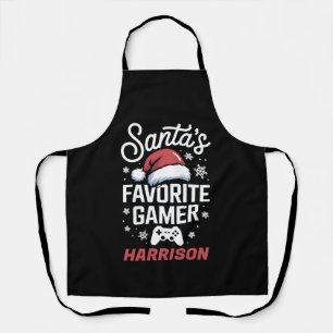 Santas Lieblings-Gamer-Personalisiertes Gaming-Wei Schürze