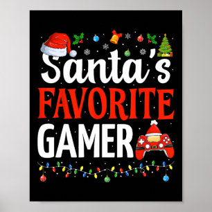 Santas Lieblings-Gamer-Weihnachten Lustiges Gaming Poster