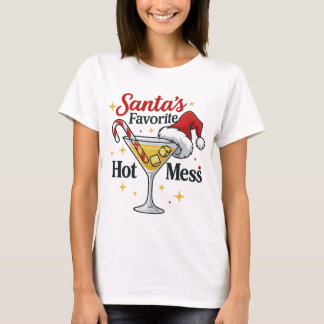 Santas Lieblings-Getränk "Hot Mess" Druck | Lustig T-Shirt