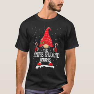 Santa's Lieblings-Gnom Buffalo Karo Gestreifte Pas T-Shirt