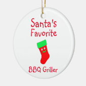 Santa's Lieblings GRILLEN Griller Keramik Ornament (Links)