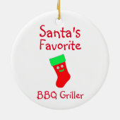 Santa's Lieblings GRILLEN Griller Keramik Ornament (Hinten)
