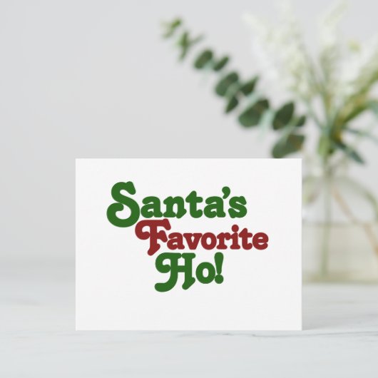 Santas Lieblings-ho Feiertagspostkarte (Stehend Vorderseite)