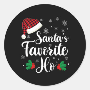 Santas Lieblings-Ho Naughty Weihnachten Erwachsene Runder Aufkleber