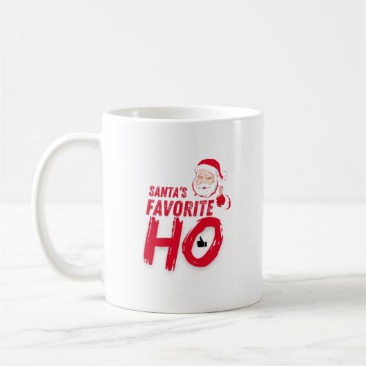 Santa's Lieblings-Ho - spielerisches Urlaubsdesign Kaffeetasse (Links)