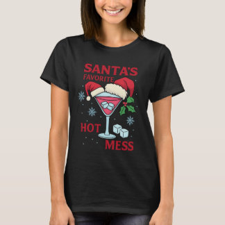 Santas Lieblings-Hot-Mess-Martini-Druck | Eisige W T-Shirt