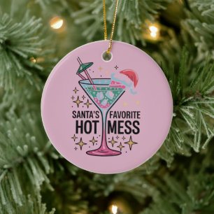 Santas Lieblings-Hot-Mess-Vintage-hässlicher-Weihn Keramik Ornament
