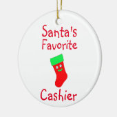 Santa's Lieblings-Kassierer-Keramik Keramik Ornament (Links)