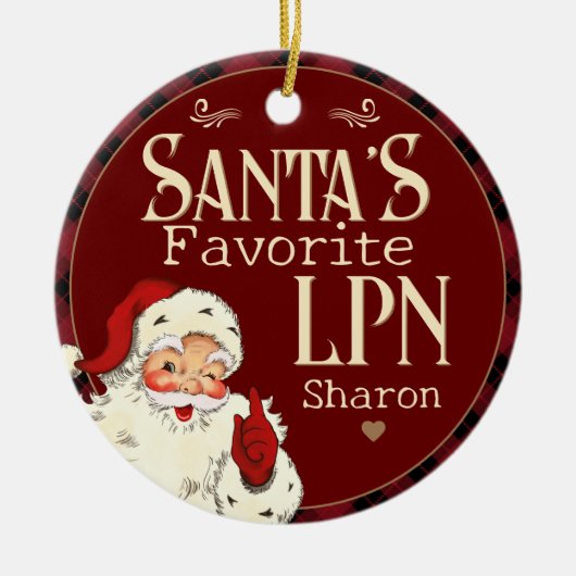 Santa's Lieblings LPN Keramik Ornament (Vorne)