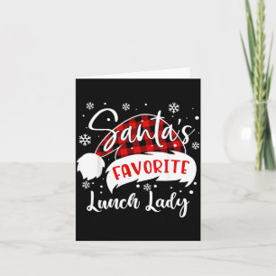 Santas Lieblings-Lunch-Lady-Mütze Flanell Weihnach Karte