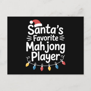 Santas Lieblings-Mahjong-Spieler Weihnachtsfeierta Feiertagspostkarte