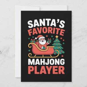 Santas Lieblings-Mahjong-Spieler Weihnachtsschlitt Einladung