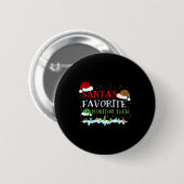 Santas Lieblings-Monitor-Tech-Fun-Weihnachten Button (Vorne & Hinten)