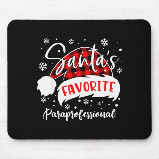 Santas Lieblings-Paraprofessional-Hut Flanell Chri Mousepad (Vorne)