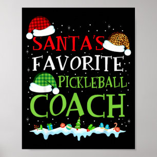 Santas Lieblings-Pickleball-Trainer Lustiges Weihn Poster