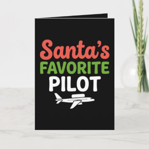 Santas Lieblings-Pilot Weihnachten Luftfahrt Flugz Karte