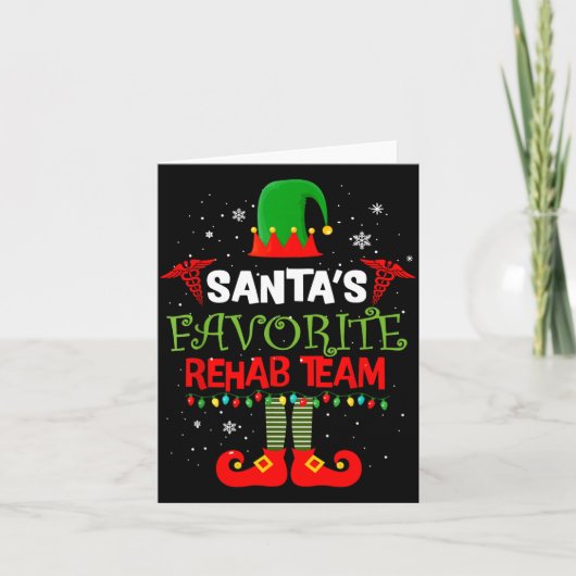 Santa's Lieblings-Reha-Team-Elfen-Physiotherapie C Karte (Vorderseite)