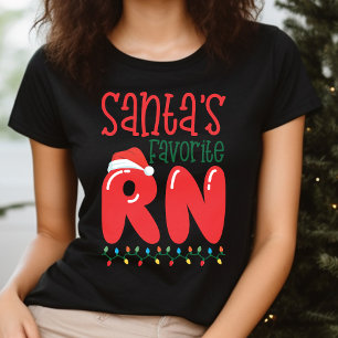 Santas Lieblings-RN Lustiger Weihnachtskrankenpfle T-Shirt