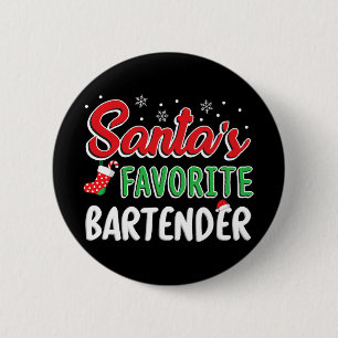 Santas Lieblings-Rtender-T-Shirt Süße Weihnachtsfe Button