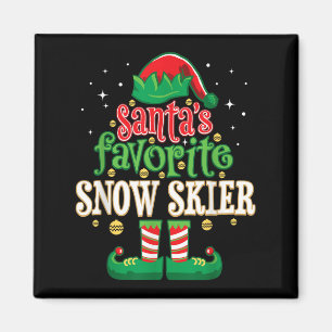 Santas Lieblings-Schneeskifahrer Skifahren Weihnac Magnet