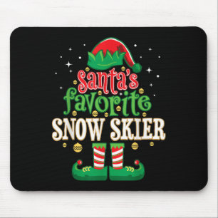 Santas Lieblings-Schneeskifahrer Skifahren Weihnac Mousepad