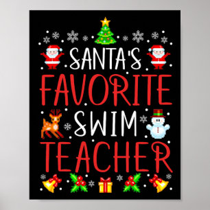 Santa's Lieblings-Schwimmlehrer Weihnachten Matchi Poster