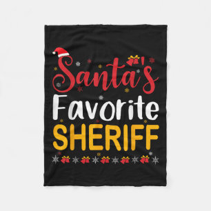 Santas Lieblings-Sheriff passende Familien-Pyjama Fleecedecke
