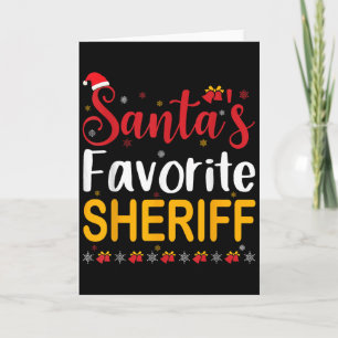 Santas Lieblings-Sheriff passende Familien-Pyjama  Karte