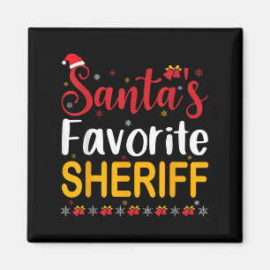 Santas Lieblings-Sheriff passende Familien-Pyjama  Magnet