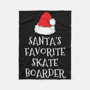 Santas Lieblings-Skateboarder Lustiges Weihnachten Fleecedecke