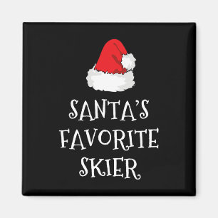 Santas Lieblings-Ski-Christenhut Lustiger Weihnach Magnet