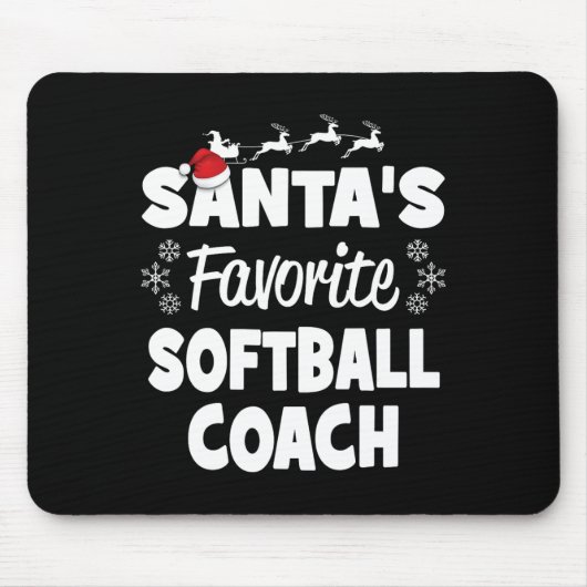 Santa's Lieblings-Softball-Trainer Lustiger Weihna Mousepad (Vorne)